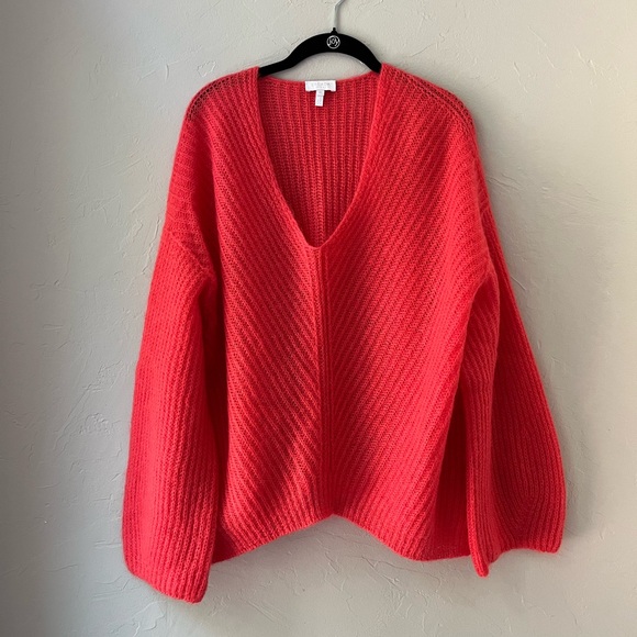Escada Sweaters - ESCADA SPORT MOHAIR BLEND SWEATER IN MELON ORANGE XL